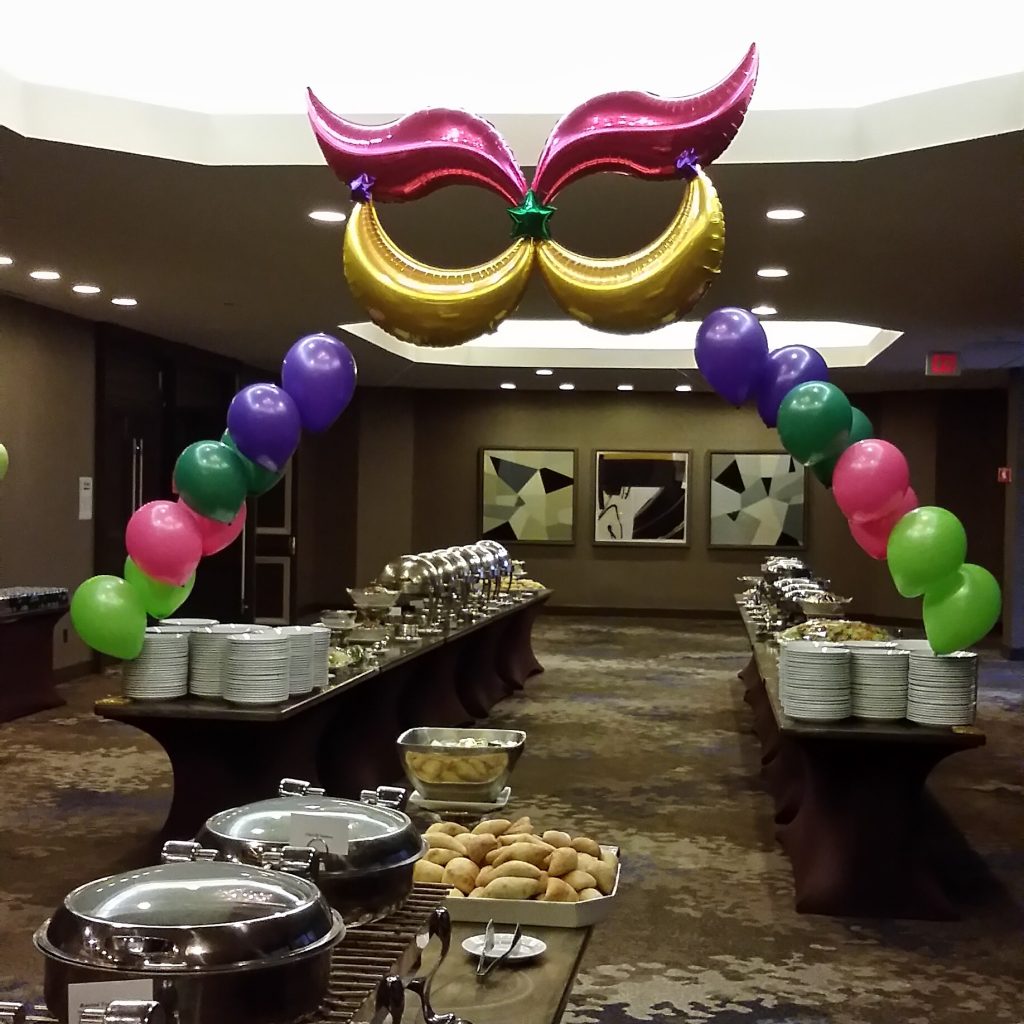 Mardi Gras Catering Display mardi gras balloons